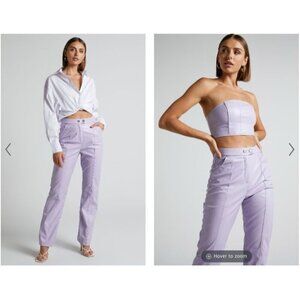 4th&Reckless Tropez Leather Trouser in Lilac Small Womens Vegan Faux Leather